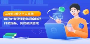 从0到1孵化个人品牌，知识IP变现课教你洞察自己，打造爆品，实现私域变现-网创资源站