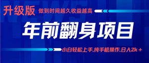 年前翻身项目，新手小白月入3w+，纯手机一条龙实操玩法-网创资源站