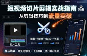 短视频切片剪辑实战指南，从剪辑技巧到流量突破-网创资源站