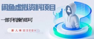 闲鱼虚拟资料项目，每天一小时，新人日入5张-网创资源站