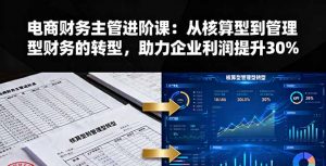 电商财务主管进阶课：从核算型到管理型财务的转型，助力企业利润提升30%-网创资源站
