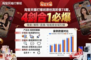 淘宝天猫打爆班原创高阶第73期，4剑合1必爆-网创资源站