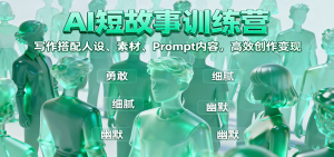 AI短故事训练营：写作搭配人设、素材、Prompt内容，高效创作变现-网创资源站