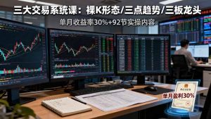 三大交易系统课：裸K形态/三点趋势/三板体系，单月收益率30%+92节实操内容-网创资源站