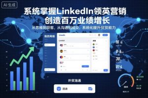 系统掌握LinkedIn领英营销，创造百万业绩增长，从思维到获客，从沟通到成交，系统化提升外贸能力-网创资源站