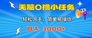 无脑0撸小任务，简单易操作，满一元秒提现，小白一天轻松1000+-网创资源站