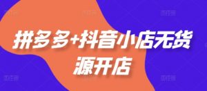 拼多多+抖音小店无货源开店，包括：选品、运营、基础、付费推广、爆款案例等(更新25年10月)-网创资源站