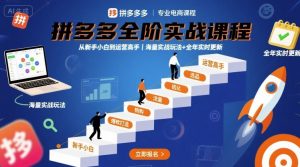 拼多多全阶实战课程，从新手小白到运营高手，海量实战玩法+全年实时更新【2025年10月更新】-网创资源站