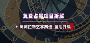 免费占星项目拆解_测测拉新玄学赛道，蓝海开局-网创资源站