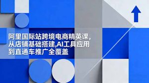 阿里国际站跨境电商精英课，从店铺基础搭建,AI工具应用到直通车推广全覆盖-网创资源站