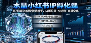 水晶小红书IP孵化课：五行知识+编绳/挂链教学，口播拍摄+AI运营+直播变现-网创资源站