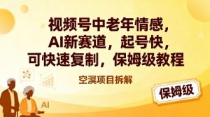 视频号中老年情感,AI新赛道，起号快，可快速复制，保姆级教程-网创资源站