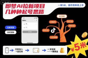 即梦AI拉新项目几种起号思路，一单5米，操作简单易上手-网创资源站