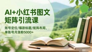 AI+小红书图文矩阵引流课：账号定位/爆款标题/矩阵布局/单账号月涨粉5000+-网创资源站