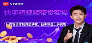 快手短视频带货实操，从内容创作到流量转化，新手快速上手变现-网创资源站