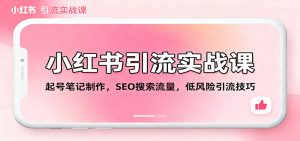小红书引流实战课：起号笔记制作，SEO搜索流量，低风险引流技巧-网创资源站