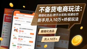 不备货电商玩法：精细化选品/跨平台采购/规避处罚，新手月入10万+终极玩法-网创资源站