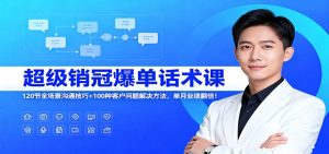 超级销冠爆单话术课：120节全场景沟通技巧+100种客户问题解决方法，单月业绩翻倍！-网创资源站