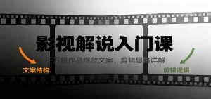 影视解说入门课，千万级作品爆款文案，剪辑思路详解-网创资源站