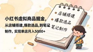 小红书虚拟商品掘金，从店铺搭建,爆款选品,到笔记制作，实现单店月入5000+-网创资源站