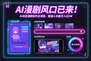 AI漫剧风口已来！AI动态漫剧创作全流程，普通人也能月入过1W-网创资源站