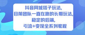抖音同城搭子玩法，目前团队一直在跑的长期玩法，稳定的后端，引流+变现全系列教程-网创资源站