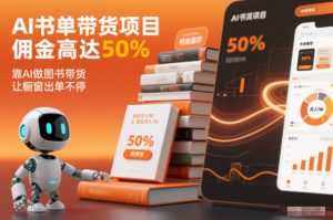 AI书单带货项目，佣金高达50%，靠AI做图书带货，让橱窗出单不停，轻松月入1W-网创资源站