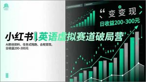 小红书英语虚拟赛道破局营，AI原创资料、任务式陪跑、合规变现，日收益200-300元-网创资源站