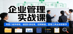 企业管理实战课：阿里三板斧修炼，建团队拿结果，招聘解雇，管理工具全体系教学-网创资源站