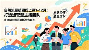 自然流量破圈线上课1-12月更新：打造运营型主播团队 直播间自然流量爆发式增长-网创资源站
