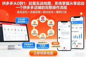 拼多多从0到1：起量实战地图，系统掌握从零启动一个拼多多店铺的完整操作流程-网创资源站