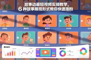 故事动画短视频实操教学，6种故事展现形式教你快速涨粉-网创资源站