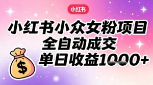 小红书小众女粉项目，全自动成交，单日收益多张-网创资源站