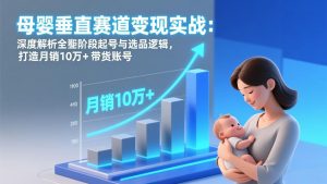 母婴垂直赛道变现实战：深度解析三大阶段起号与选品逻辑，打造月销10万+带货账号-网创资源站