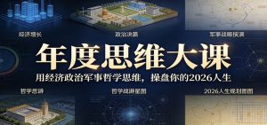 年度思维大课，用经济政治军事哲学思维，操盘你的2026人生-网创资源站