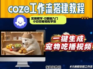 通过Coze工作流，制作宠物吃播视频，几分钟制作一个视频，从0到1演示搭建过程-网创资源站