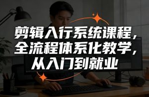 剪辑入行系统课程，全流程体系化教学，从入门到就业-网创资源站