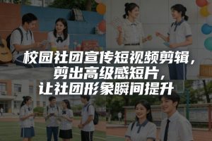 校园社团宣传短视频剪辑，剪出高级感短片，让社团形象瞬间提升-网创资源站