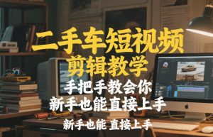二手车短视频剪辑教学，手把手教会你，新手也能直接上手-网创资源站