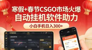 寒假+春节CSGO市场火爆，配合游戏自动挂机软件，小白只用一台手机也可日入300+-网创资源站