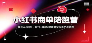 小红书商单陪跑营：新手从0起号，定位+爆款+接商单全程手把手陪跑-网创资源站