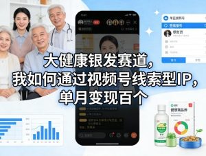 大健康银发赛道，我如何通过视频号线索型IP，单月变现百个-网创资源站