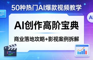 50种热门AI爆款视频教学，AI创作高阶宝典，商业落地攻略+影视案例拆解-网创资源站