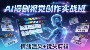 AI漫剧视觉导演思维实战班，从脚本到成片全掌握，分镜设计情绪渲染一站学会-网创资源站