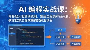 AI编程实战课-第三期-更新：零基础从创意到变现，覆盖全品类产品开发，把想法变成赚钱的项目-网创资源站