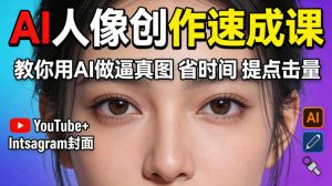 YouTube+Instagram封面没人点？AI人像创作速成课，教你用AI做逼真图，省时间还能提点击量！-网创资源站