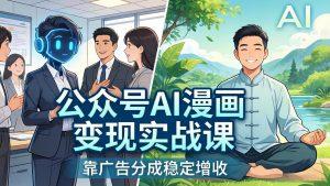 公众号AI漫画变现实战课：星座/职场/养生多赛道+智能体发文，靠广告分成稳定增收-网创资源站