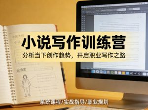 小说加写作训练营，带你分析如何在当下脱颖而出，开启你的职业创作之路-网创资源站