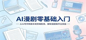 AI漫剧零基础入门：从AI写作转剧本到剪辑配音，解锁漫剧制作全技能-网创资源站