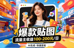 借助AI生成爆款贴图做公众流量主，当日收益100-200-网创资源站